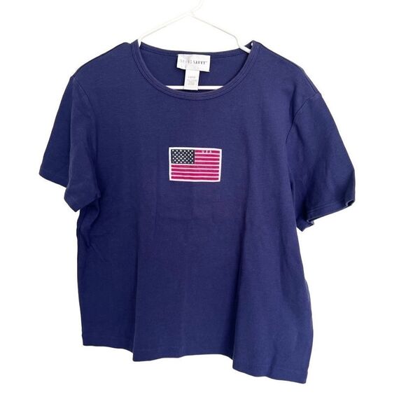 Sport Savvy y2k American flag T-shirt with rhinestones size L - Picture 2 of 6